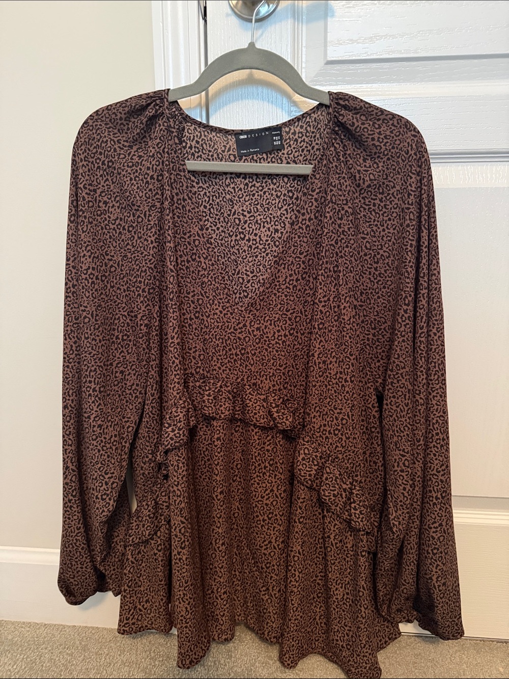 ASOS Maternity Brown Leopard Print Maternity Blouse